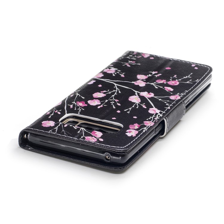 Pattern Printing Leather Wallet Case for Samsung Galaxy Note 8 SM-N950 - Pink Flowers-5