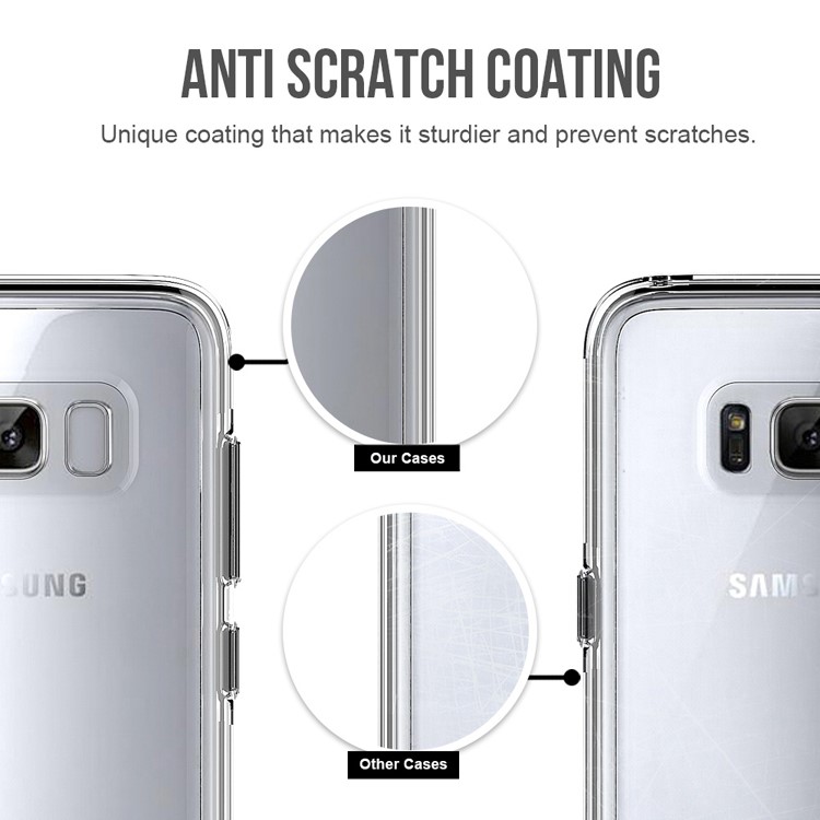 Clear PC Back + TPU Frame Hybrid Phone Case for Samsung Galaxy S8 SM-G950 - Transparent-6