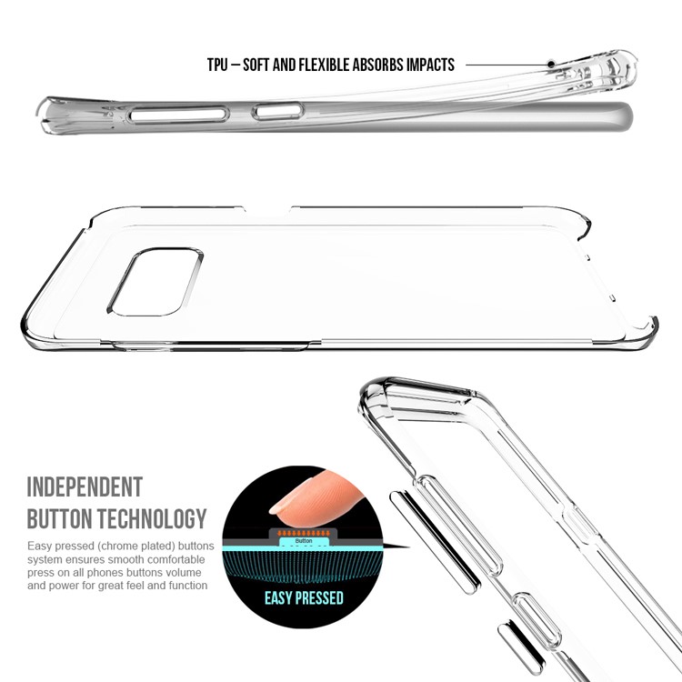 Clear PC Back + TPU Frame Hybrid Protective Cover for Samsung Galaxy S8 Plus G955 - Transparent-3