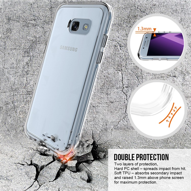 Clear PC Back + TPU Frame Hybrid Mobile Cover for Samsung Galaxy A5 (2017) SM-A520 - Transparent-5