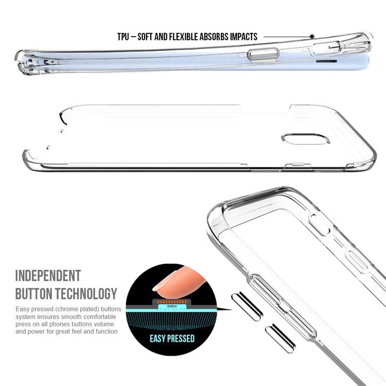 Clear PC Back + TPU Frame Hybrid Phone Protective Casing for Samsung Galaxy J7 (2017) EU Version / J7 Pro (2017) - Transparent-5