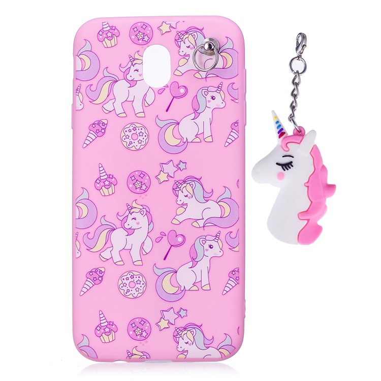 Unicorn Pattern Printing TPU Case with Unicorn Pendant for Samsung Galaxy J5 (2017) EU Version/J5 Pro (2017) - Pink-2