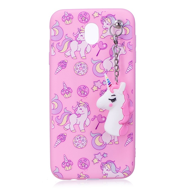Unicorn Pattern Printing TPU Case with Unicorn Pendant for Samsung Galaxy J5 (2017) EU Version/J5 Pro (2017) - Pink-3