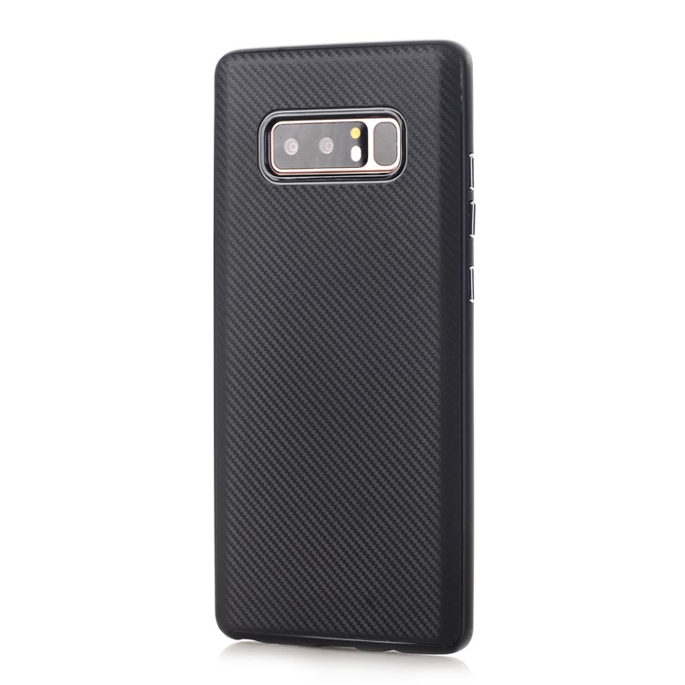 Twill Hybrid PC Bumper + TPU Back Case for Samsung Galaxy Note 8 SM-N950 - Black-1