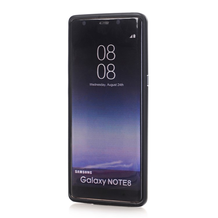 Twill Hybrid PC Bumper + TPU Back Case for Samsung Galaxy Note 8 SM-N950 - Black-2