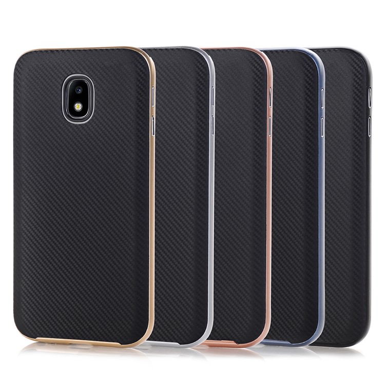 Carbon Fiber Texture Hybrid PC Bumper + TPU Phone Case for Samsung Galaxy J3 (2017) EU Version/J3 Pro (2017) - Black-3