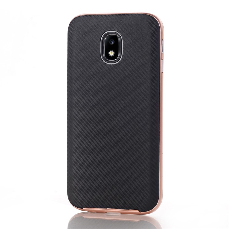 

Carbon Fiber Texture Hybrid PC + TPU Shell for Samsung Galaxy J3 (2017) EU Version/J3 Pro (2017) - Rose Gold