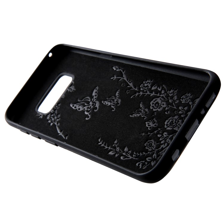 Leather Coated TPU Case with Kickstand Built-in Magnetic Sheet for Samsung Galaxy S8 G950 - Black-8
