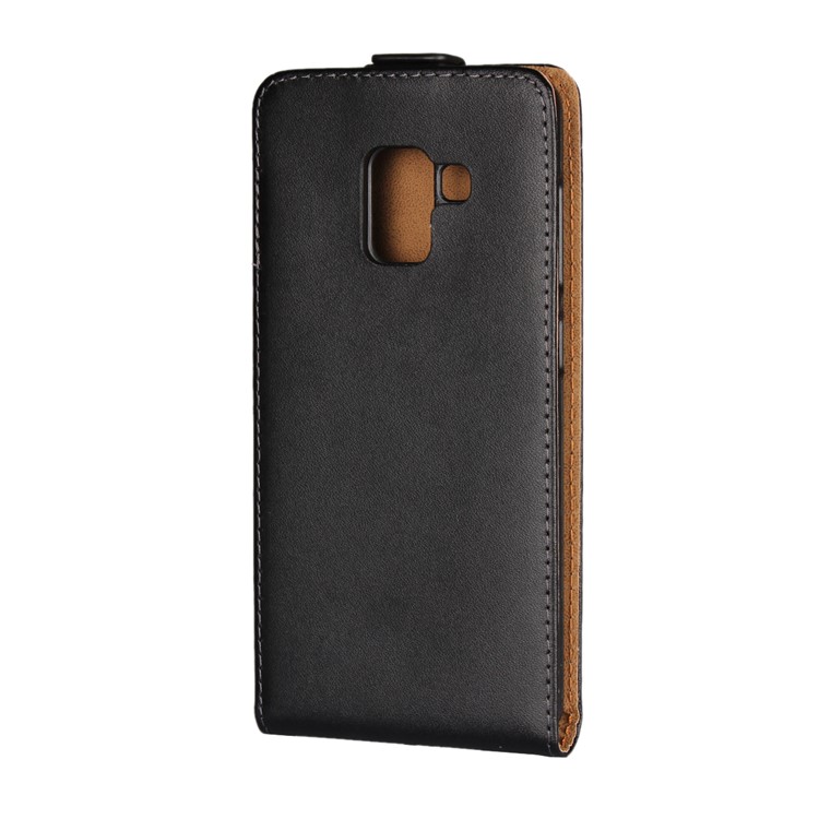 Split Leather Vertical Flip Phone Protective Casing for Samsung Galaxy A8 (2018) - Black-3