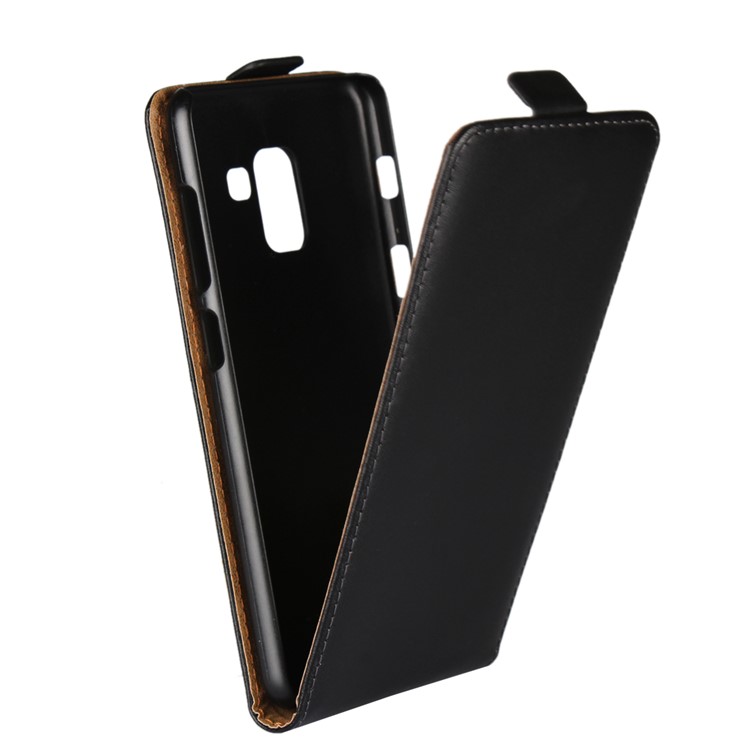 Split Leather Vertical Flip Phone Protective Casing for Samsung Galaxy A8 (2018) - Black-4