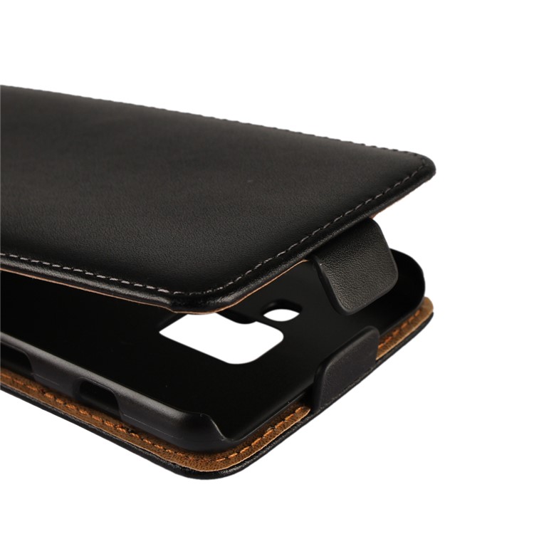 Split Leather Vertical Flip Phone Protective Casing for Samsung Galaxy A8 (2018) - Black-9