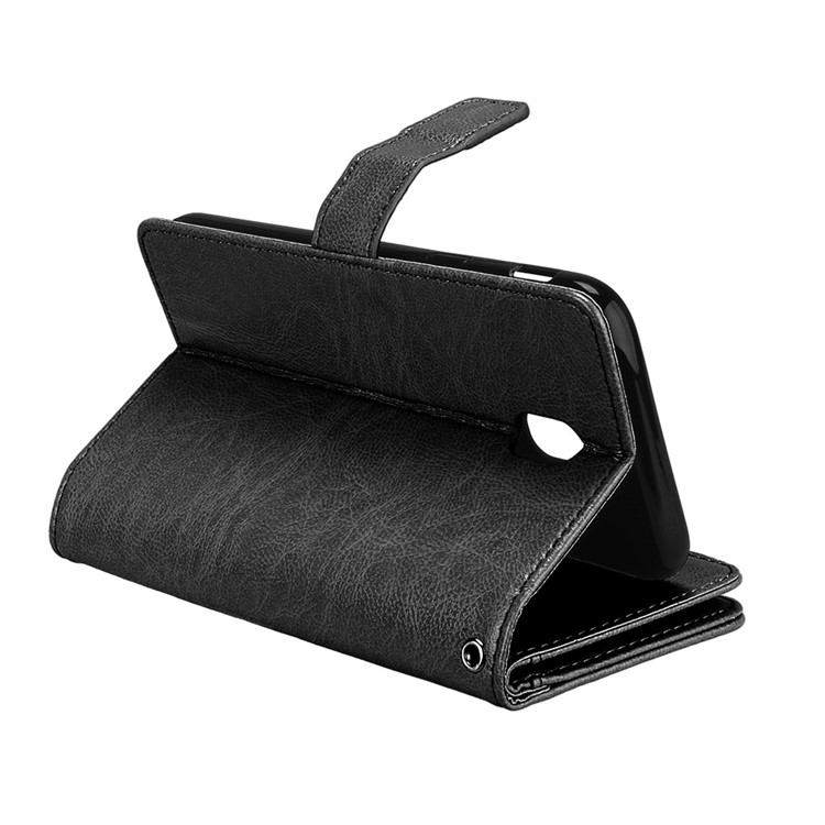 Crazy Horse PU Leather Wallet Phone Case with Stand for Samsung Galaxy J5 (2017) EU Version/J5 Pro (2017) - Black-10