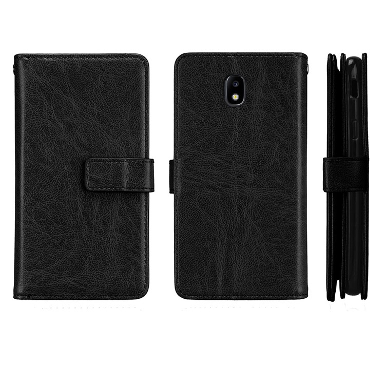 Crazy Horse PU Leather Wallet Phone Case with Stand for Samsung Galaxy J5 (2017) EU Version/J5 Pro (2017) - Black-2