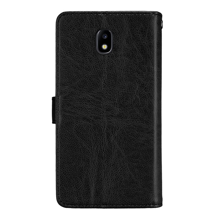 Crazy Horse PU Leather Wallet Phone Case with Stand for Samsung Galaxy J5 (2017) EU Version/J5 Pro (2017) - Black-4