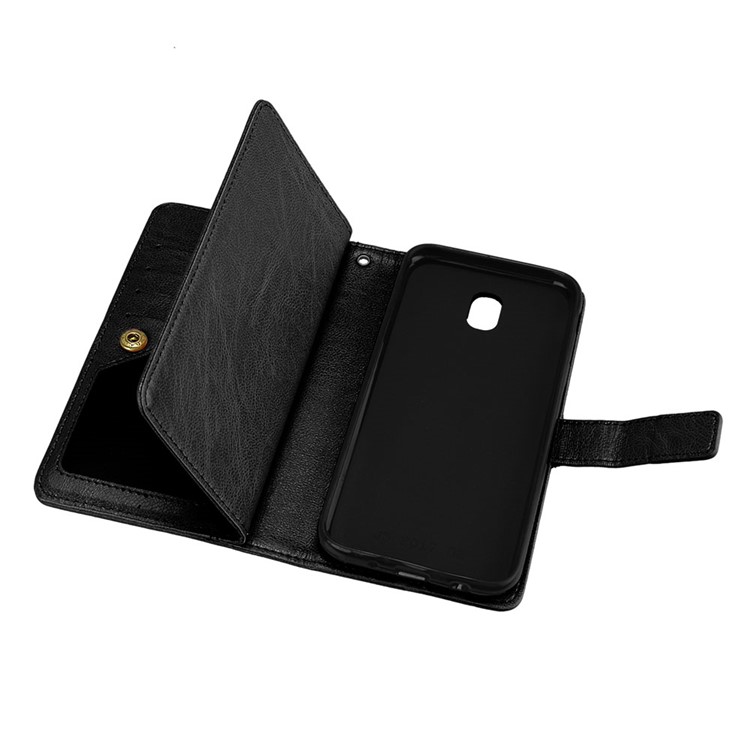 Crazy Horse PU Leather Wallet Phone Case with Stand for Samsung Galaxy J5 (2017) EU Version/J5 Pro (2017) - Black-8