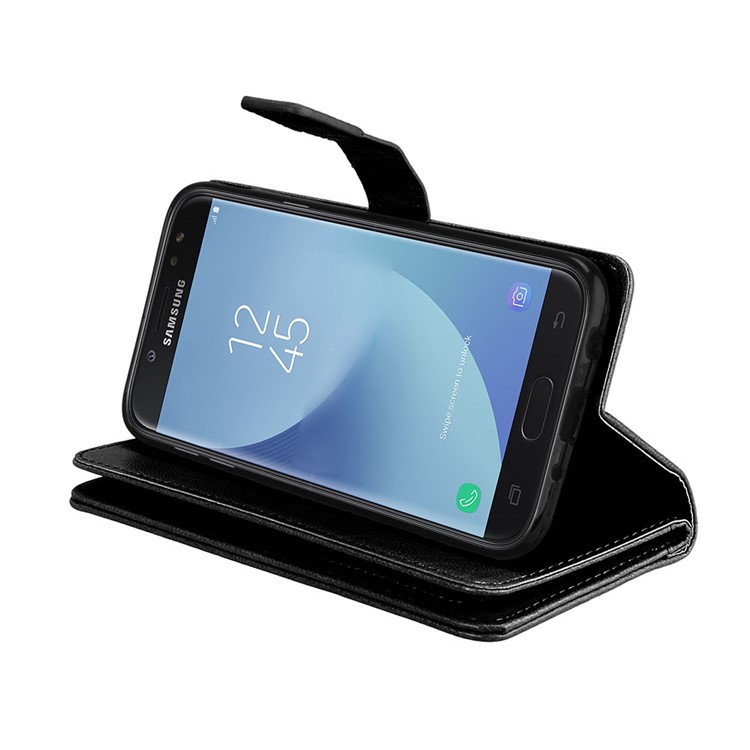 Crazy Horse PU Leather Wallet Phone Case with Stand for Samsung Galaxy J5 (2017) EU Version/J5 Pro (2017) - Black-9