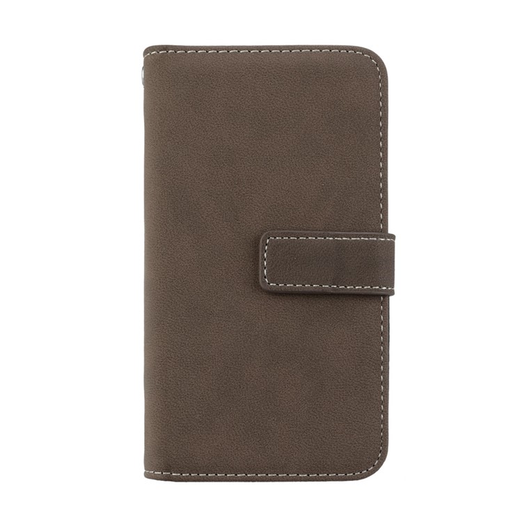 For Samsung Galaxy J3 (2017) EU Version / J3 Pro (2017) Matte Wallet Stand Leather Cellphone Shell with 9 Card Slots - Brown-3