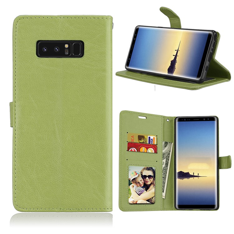 

Crazy Horse Magnetic Leather Stand Cover for Samsung Galaxy Note 8 SM-N950 - Green