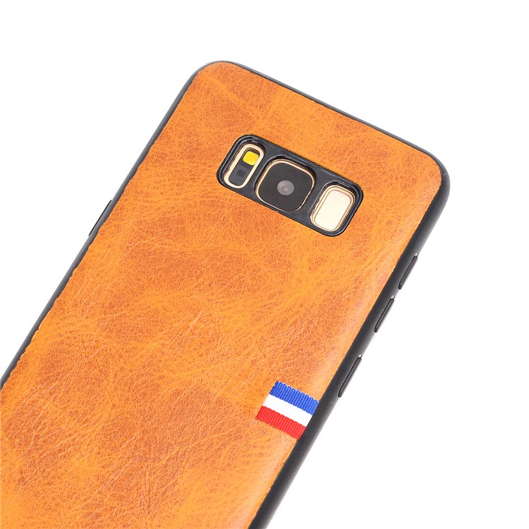 Vintage Crazy Horse PU Leather Coated TPU Phone Casing for Samsung Galaxy S8 SM-G950 - Brown-2
