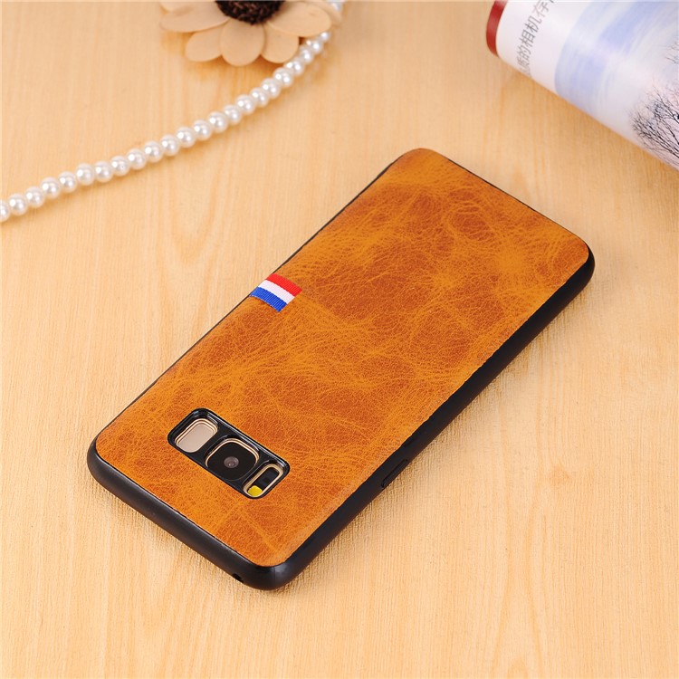 Vintage Crazy Horse PU Leather Coated TPU Phone Casing for Samsung Galaxy S8 SM-G950 - Brown-6