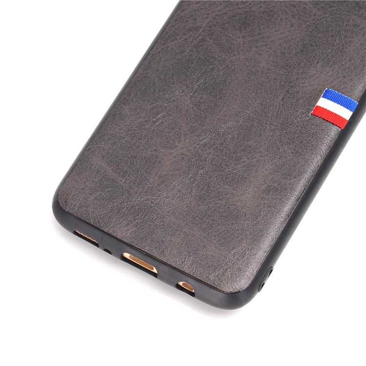 For Samsung Galaxy S8+ G955 Retro Style Crazy Horse Texture PU Leather Coated PC TPU Hybrid Back Case - Black-4
