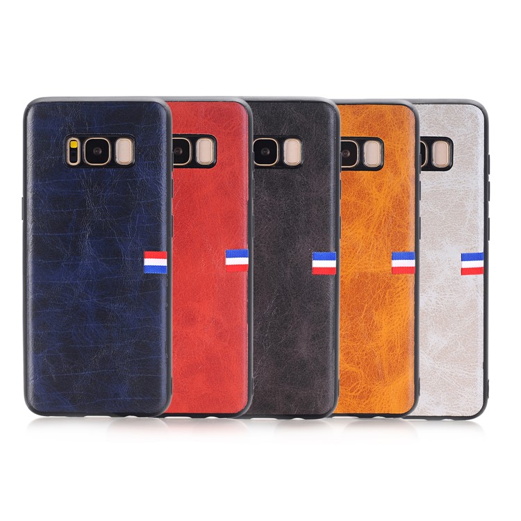 For Samsung Galaxy S8+ G955 Retro Style Crazy Horse Texture PU Leather Coated PC TPU Hybrid Back Case - Black-7