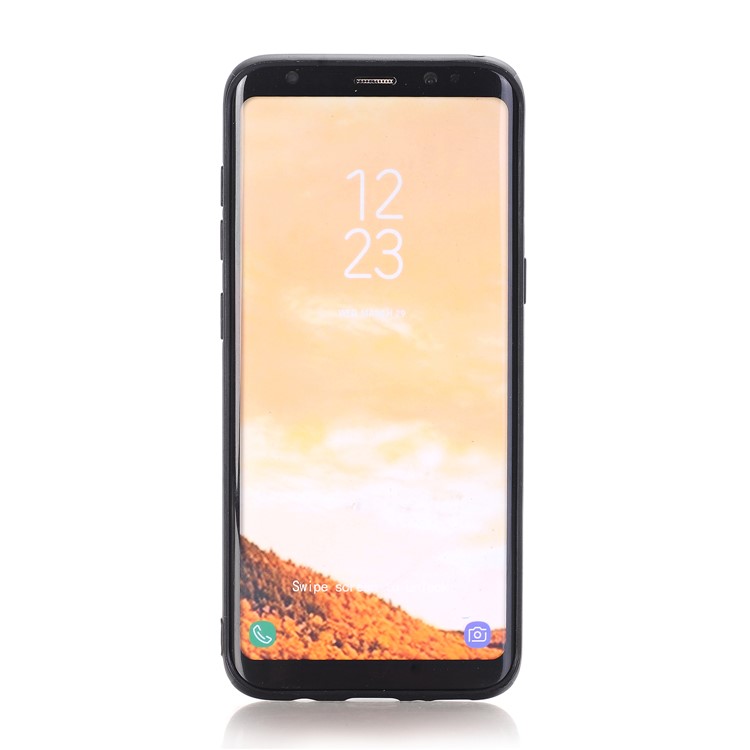 For Samsung Galaxy S8 Plus G955 Retro Style Crazy Horse Texture PU Leather Coated PC TPU Combo Back Casing - White-2