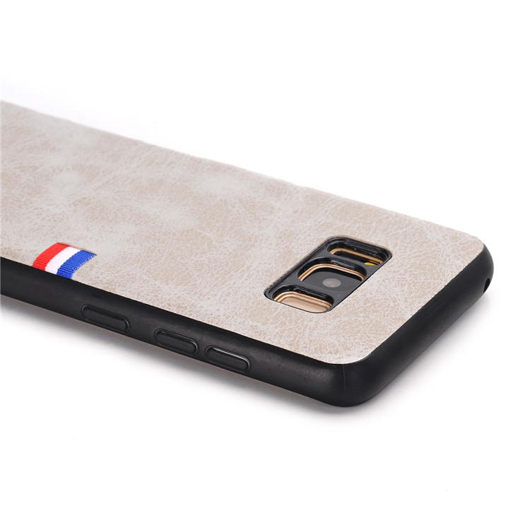 For Samsung Galaxy S8 Plus G955 Retro Style Crazy Horse Texture PU Leather Coated PC TPU Combo Back Casing - White-3