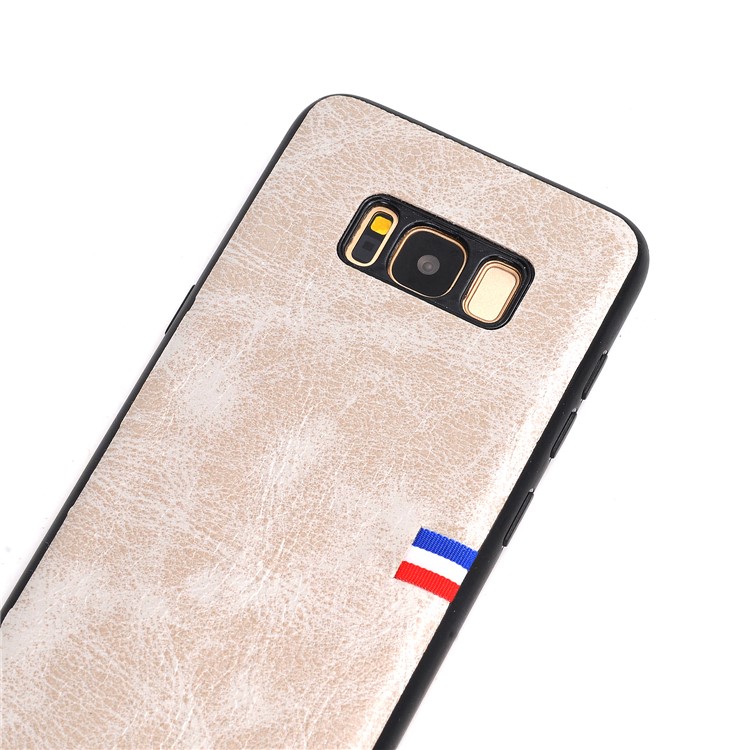 For Samsung Galaxy S8 Plus G955 Retro Style Crazy Horse Texture PU Leather Coated PC TPU Combo Back Casing - White-4