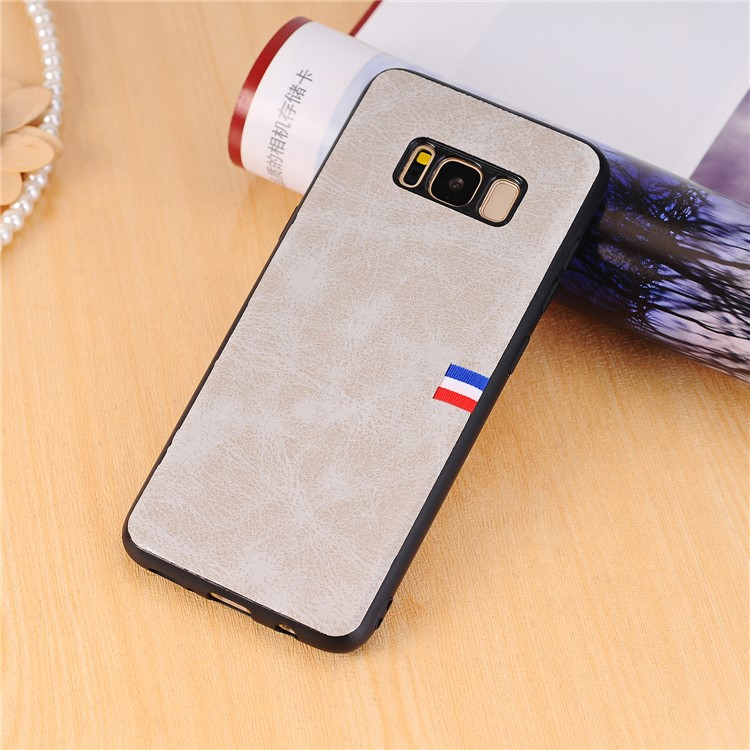 For Samsung Galaxy S8 Plus G955 Retro Style Crazy Horse Texture PU Leather Coated PC TPU Combo Back Casing - White-6