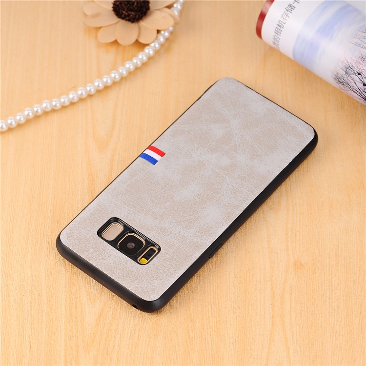 For Samsung Galaxy S8 Plus G955 Retro Style Crazy Horse Texture PU Leather Coated PC TPU Combo Back Casing - White-7