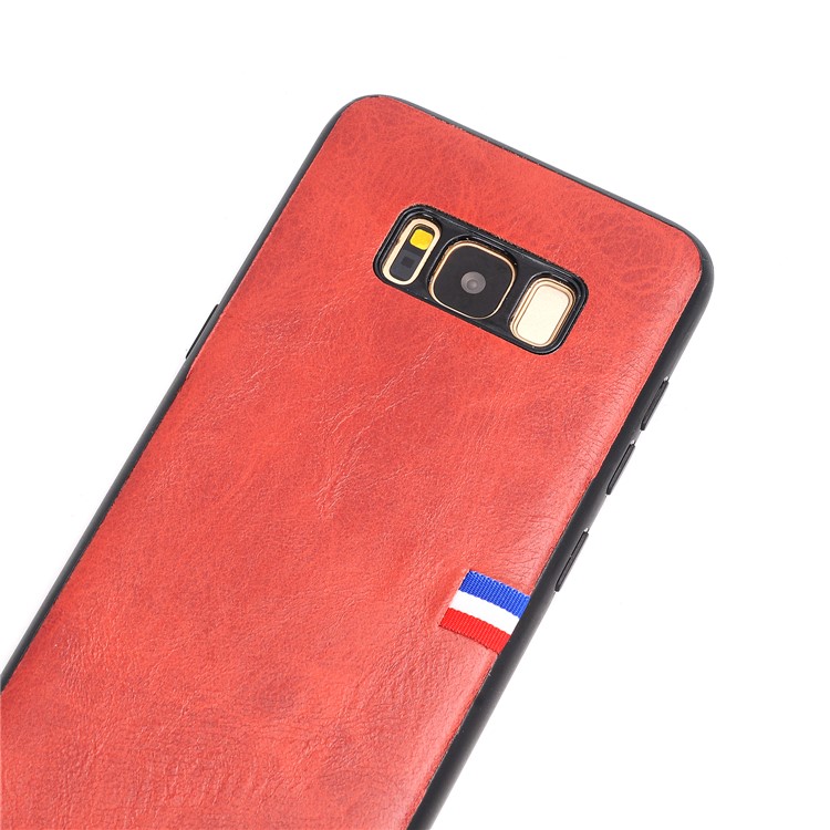 For Samsung Galaxy S8+ G955 Retro Style Crazy Horse Texture PU Leather Coated PC TPU Hybrid Protective Cover - Red-2