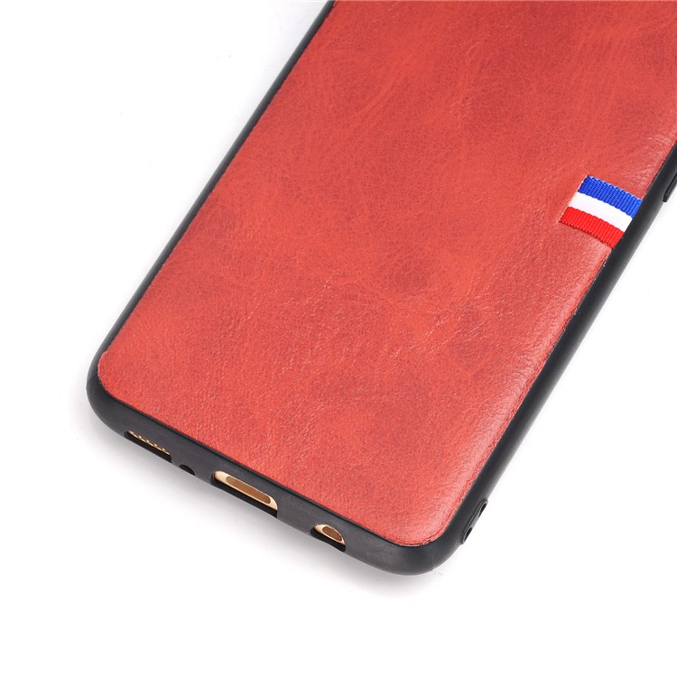 For Samsung Galaxy S8+ G955 Retro Style Crazy Horse Texture PU Leather Coated PC TPU Hybrid Protective Cover - Red-3