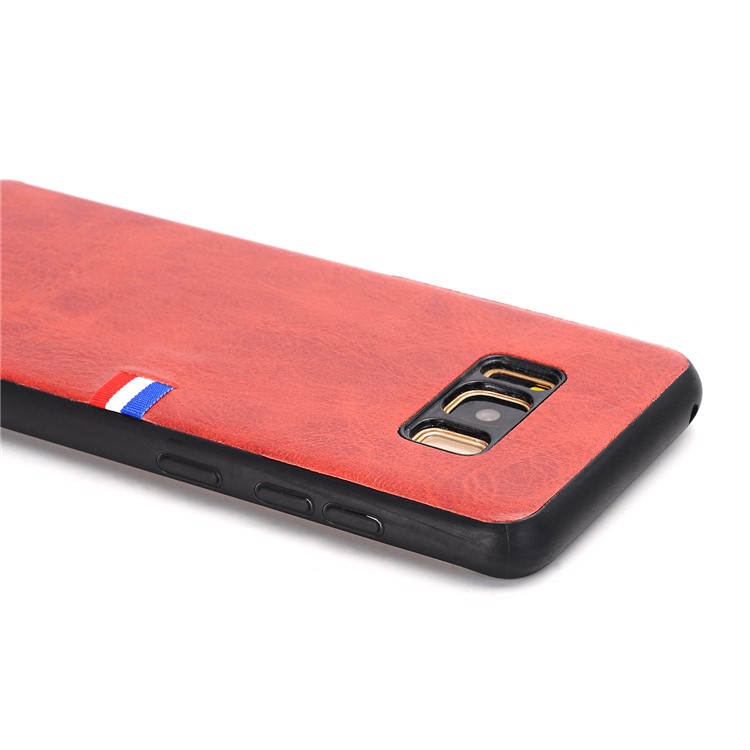 For Samsung Galaxy S8+ G955 Retro Style Crazy Horse Texture PU Leather Coated PC TPU Hybrid Protective Cover - Red-4