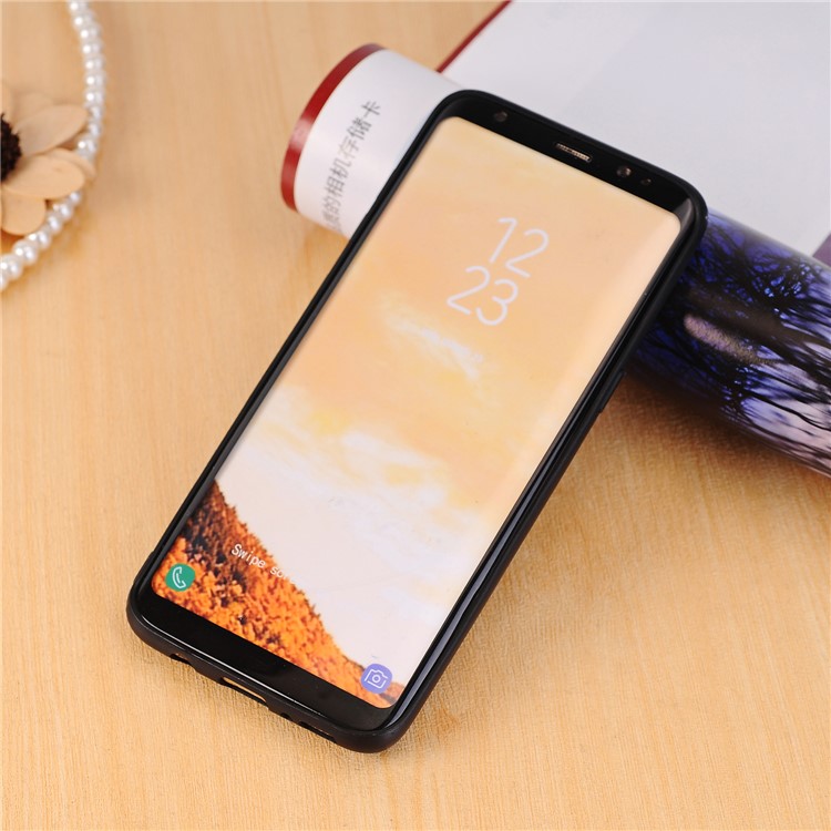 For Samsung Galaxy S8+ G955 Vintage Style Crazy Horse Texture PU Leather Coated PC+TPU Hybrid Mobile Cover Accessory - Dark Blue-7
