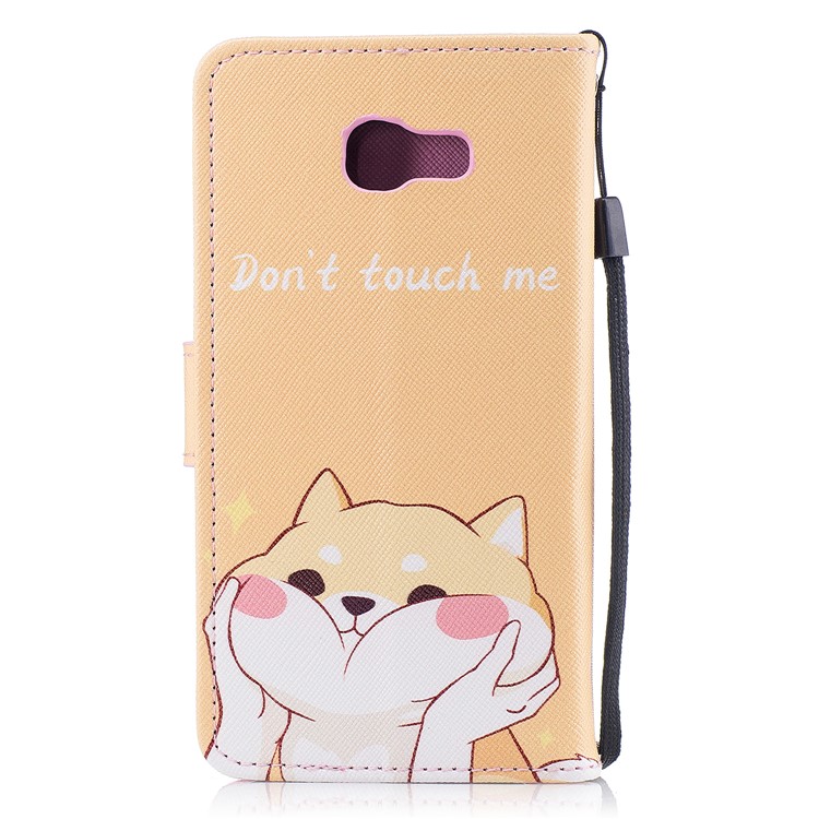 Pattern Painting Cross Texture Leather Wallet Stand Case for Samsung Galaxy A5 (2017) SM-A520 - Don't Touch Me-2