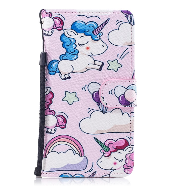 Pattern Painting Cross Texture Leather Wallet Stand Cover for Samsung Galaxy A5 (2017) SM-A520 - Lovely Unicorns-1