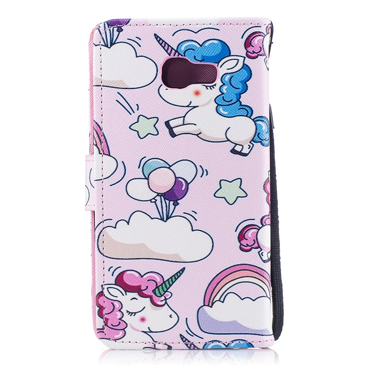 Pattern Painting Cross Texture Leather Wallet Stand Cover for Samsung Galaxy A5 (2017) SM-A520 - Lovely Unicorns-2