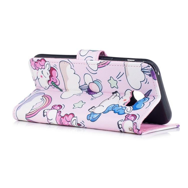Pattern Painting Cross Texture Leather Wallet Stand Cover for Samsung Galaxy A5 (2017) SM-A520 - Lovely Unicorns-3