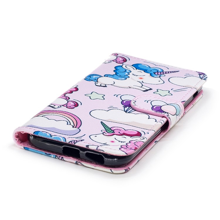 Pattern Painting Cross Texture Leather Wallet Stand Cover for Samsung Galaxy A5 (2017) SM-A520 - Lovely Unicorns-5