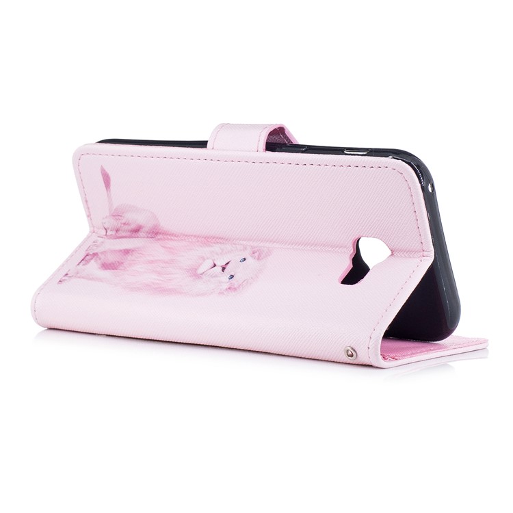 Pattern Painting Cross Texture Leather Wallet Stand Shell for Samsung Galaxy A5 (2017) SM-A520 - Lion-3