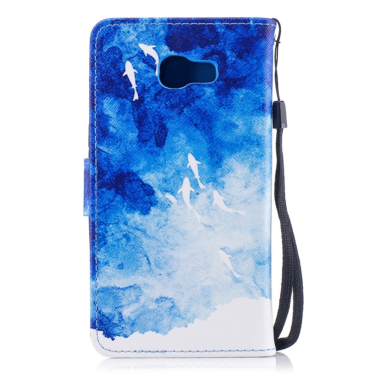 Pattern Painting Cross Texture Leather Wallet Stand Casing for Samsung Galaxy A5 (2017) SM-A520 - Fishes-2