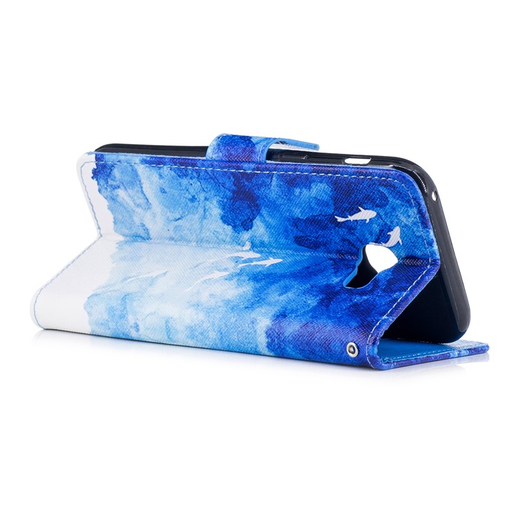 Pattern Painting Cross Texture Leather Wallet Stand Casing for Samsung Galaxy A5 (2017) SM-A520 - Fishes-3