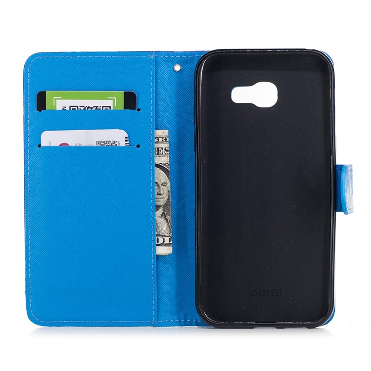 Pattern Painting Cross Texture Leather Wallet Stand Casing for Samsung Galaxy A5 (2017) SM-A520 - Fishes-6