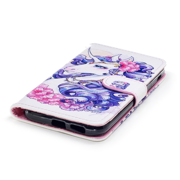 Pattern Painting Cross Texture Leather Wallet Stand Mobile Phone Case for Samsung Galaxy A5 (2017) SM-A520 - Beautiful Unicorn-5