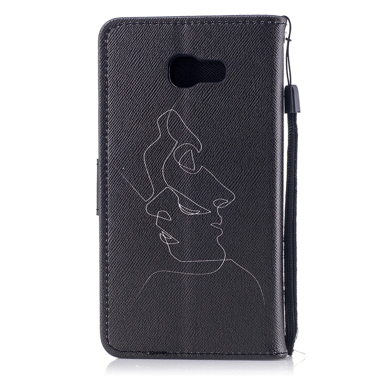 Pattern Painting Cross Texture Leather Wallet Stand Mobile Phone Cover for Samsung Galaxy A5 (2017) SM-A520 - Abstract Face-2