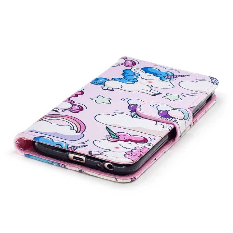 Pattern Printing Leather Wallet Case for Samsung Galaxy J3 Pro (2017) / J3 (2017) EU Version - Doughnut and Unicorn-5