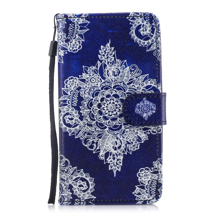 Pattern Printing Wallet Leather Stand Case for Samsung Galaxy J3 Pro (2017) / J3 (2017) EU Version - Flower Pattern-1