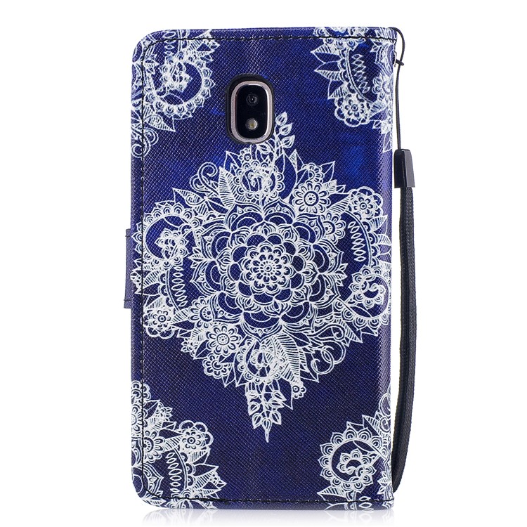 Pattern Printing Wallet Leather Stand Case for Samsung Galaxy J3 Pro (2017) / J3 (2017) EU Version - Flower Pattern-2