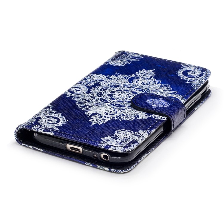 Pattern Printing Wallet Leather Stand Case for Samsung Galaxy J3 Pro (2017) / J3 (2017) EU Version - Flower Pattern-5